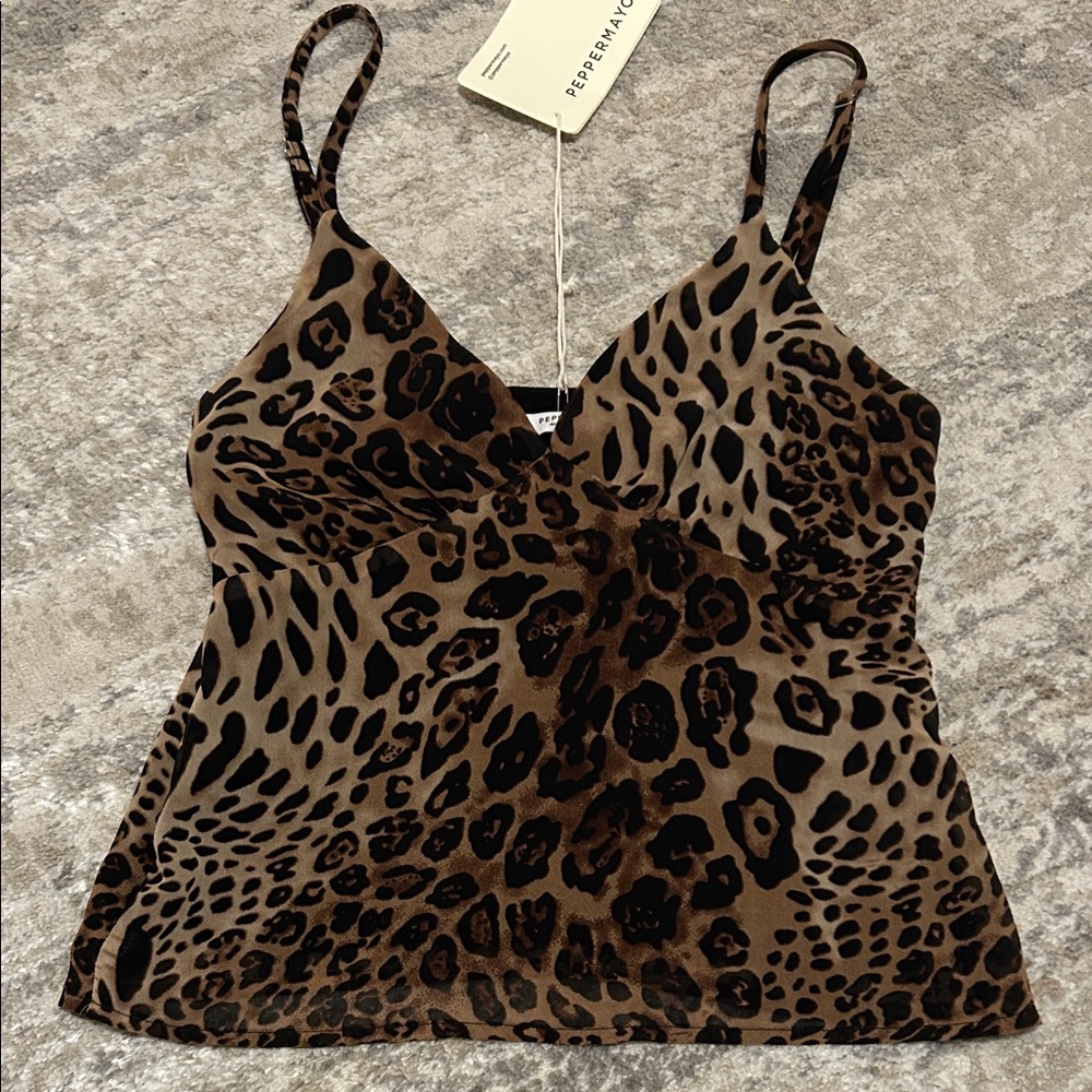 peppermayo amani cami leopard top